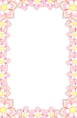 Frame pink flowers with blooming love