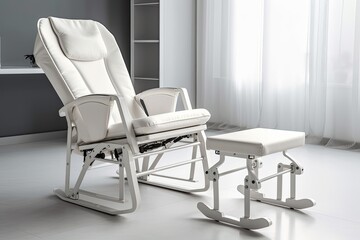 serene white rocking chair and ottoman set. Generative AI