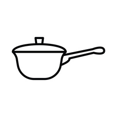 frying pan, icon, line, vector, illustration, desing, logo, teplate, flat,style