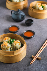 siomai, shu mai, chinese dimsum, selective focus