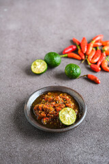 sambel terasi or chili paste
