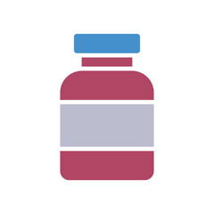 medicine bottle, icon, color, vector, illustration, desing, logo, teplate, flat,style