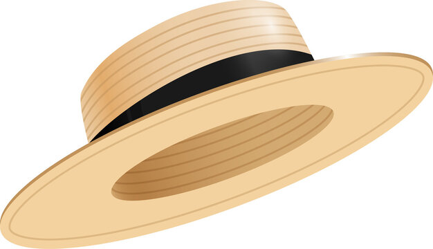 recommend clip art: Beach straw hat summer accessory, PNG file no background