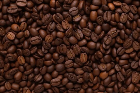 Dark coffee bean background. AI-generated images