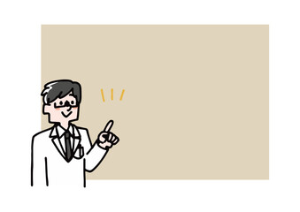 説明する男性の医者のフレーム