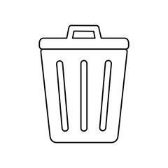 Garbage bin icon on transparent background.