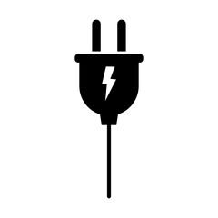 Electric plug icon on transparent background.