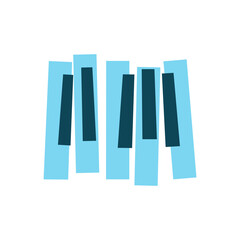 Piano keyboard icon on transparent background.