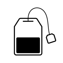 Tea bag icon on transparent background.	