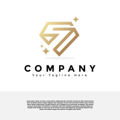 Diamond logo with Letter S logo creative vector design. Gradient logo premium vector