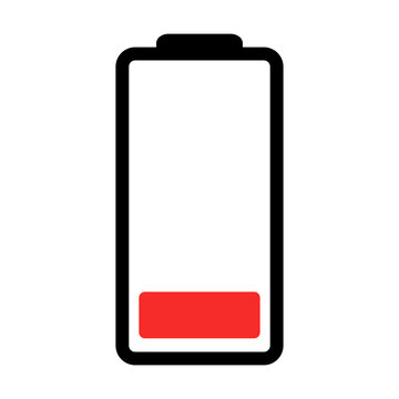 Battery charge icon on transparent background.