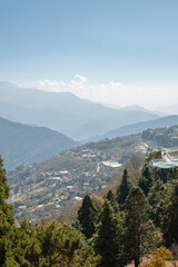 Fototapeta na wymiar Cingjing Skywalk mountain village view in Nantou county, Taiwan