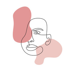 abstract face line art vector