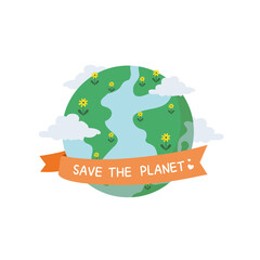 Logo of green day, Green eco friendly label, Save the planet banner, environment concept. 