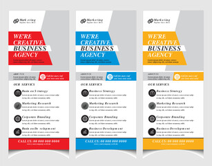 Corporate business marketing roll up banner design and vertical stand banner template.