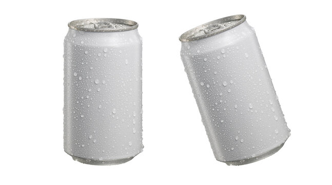 Water can Beer can mockup with water droplets PNG transparent