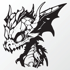 Cartoon animal skull character sketch in anime style 