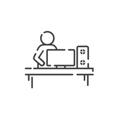 illustration of work bench, office bench, vector art.