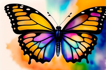 Graphic representation of The Struggles of a Butterfly: A Bohemian Illustration. Generative AI. 