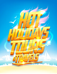 Hot holidays tours and travels banner concept