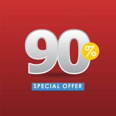Discount up to 90 Special Offer Vector Template Design Illustration
