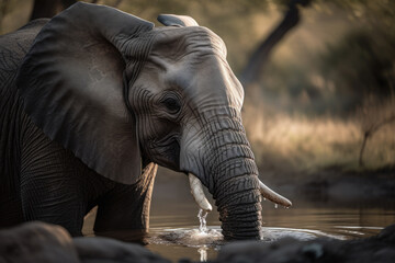 Elephant drinking