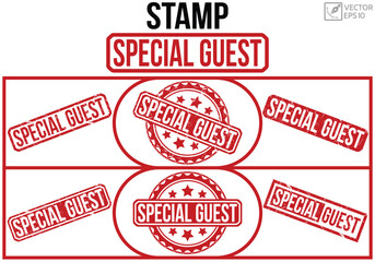 Special Guest stamp red rubber stamp set. Special Guest stamp sign. Special Guest stamp set.