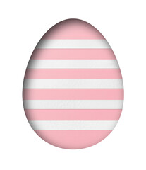 Pink paper cut out to form an Easter egg pattern. transparent background