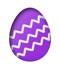 Purple paper cut to form an Easter egg pattern. transparent background