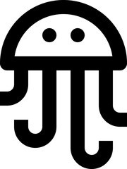 jellyfish black outline icon