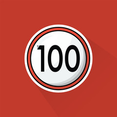Illustration of Speed Limit Sign in Flat Design