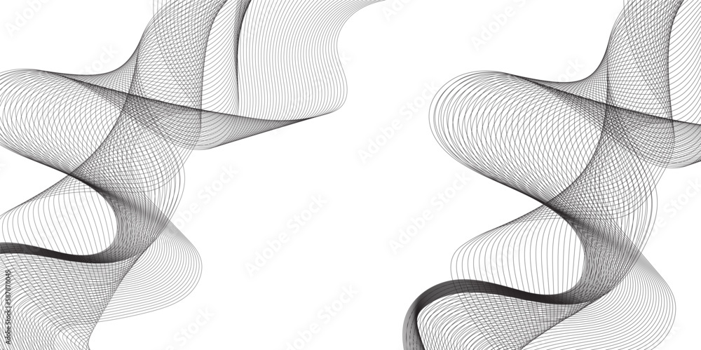 Wall mural abstract wave lines on transparent background with grey smooth element swoosh speed wave modern stre