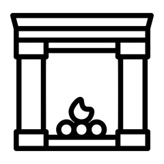 fireplace line icon
