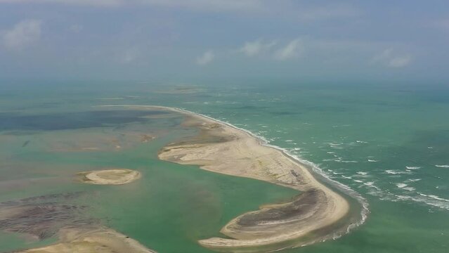 A group of islands and shoals connecting Sri Lanka and India. Adam's Bridge.
