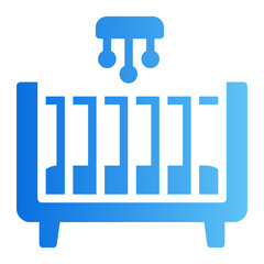 baby bed gradient icon