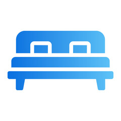 double bed gradient icon