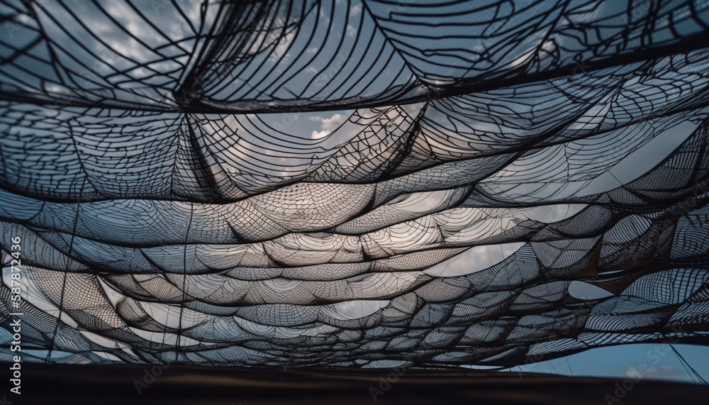 Poster futuristic spider web in modern architecture design generated by ai
