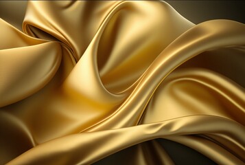 Abstract gold fabric background texture with golden elegant satin material. generative AI
