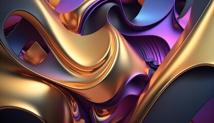 3d Smooth Luxurious high end render gradients for background wallpapers, Premium backgrounds texture for wallpaper, Royal purple and golden render background, generative ai