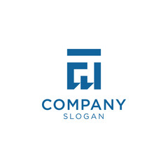 Monogram letter FW or WF logotype design 