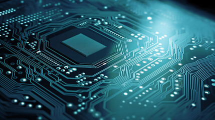 Obraz premium computer circuit board cpu tech nano chip manufacture future generative ai