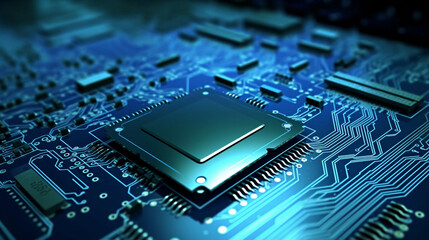 CPU chip device tech hardware mainboard background thumbnail generative ai