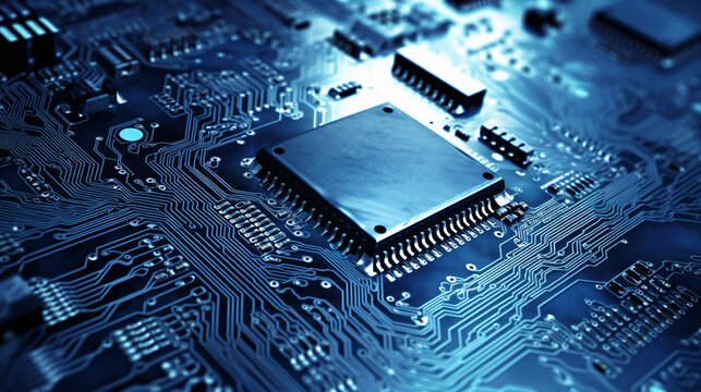 CPU chip device tech hardware mainboard background thumbnail generative ai