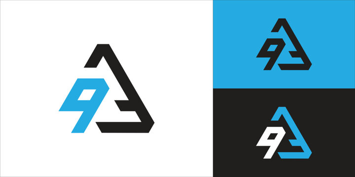 Initial letter A9 vector logo design concept.
