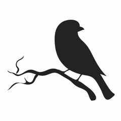 silhouette of a bird on branch  a clip art simple design , Abstract, logo, line logo, icon, vector design. symbol logo, concept for design. 
