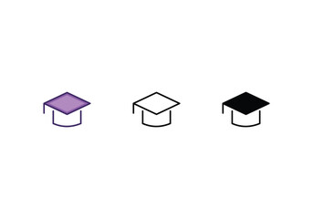 Graduation Cap icon vector stock.