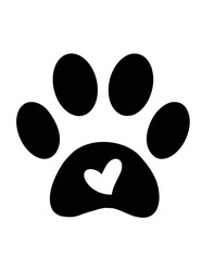Dog Paw SVG Cut File Clipart Silhouette