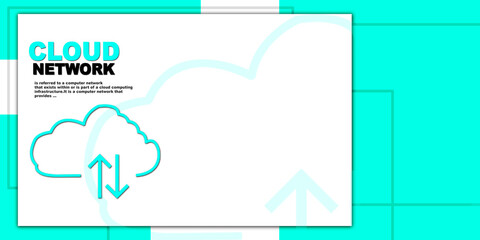 2d illustration Cloud with uploading downloading arrow