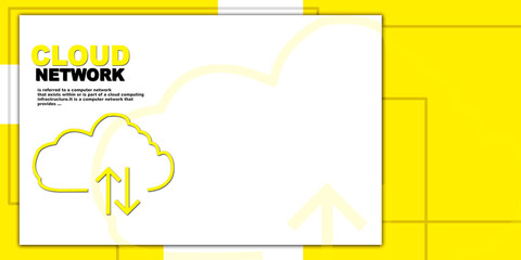 2d illustration Cloud with uploading downloading arrow