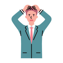 人物_ビジネス03_男性_上半身_頭を抱える